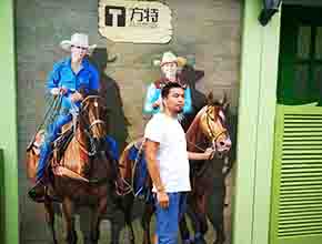 3D墻繪~寫(xiě)實(shí)西部牛仔